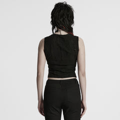 WT-920BXF Edgy Punk Vest with Eyelet and Ring Details
