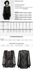 WT-926TCF Gothic Lace Ruffle Shirt Sheer Victorian Style Top?-??Punk Rave Clothing
