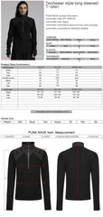 WT-928TCM Gothic Techwear Punk T-Shirt Long Sleeve Zipper Straps?-??Punk Rave Clothing