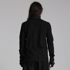 WT-928TCM Gothic Techwear Punk T-Shirt Long Sleeve Zipper Straps?-??Punk Rave Clothing