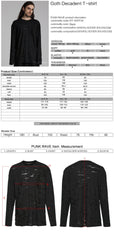 WT-929TCM Gothic Distressed Black Long Sleeve Pullover T-Shirt?-??Punk Rave Clothing