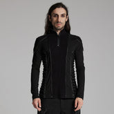 WT-931TCM Gothic Zippered Stand Collar Punk T-Shirts Men?-??Punk Rave Clothing