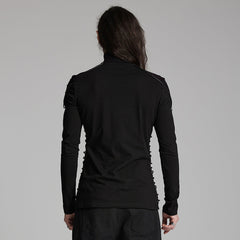 WT-931TCM Gothic Zippered Stand Collar Punk T-Shirts Men?-??Punk Rave Clothing