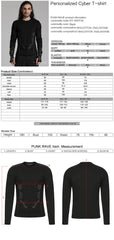 WT-934TCM Cyber Goth Long Sleeve Punk T-Shirt with Shoulder Straps?-??Punk Rave Clothing