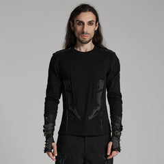 WT-934TCM Cyber Goth Long Sleeve Punk T-Shirt with Shoulder Straps?-??Punk Rave Clothing