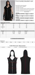 WT-936BXM Gothic Mesh Hooded Vest with Leather Straps Ring Detail?-??Punk Rave Clothing
