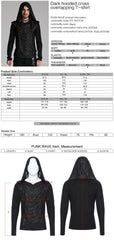 WT-937TCM Mens Gothic Crisscross Hooded Long Sleeve Punk T-Shirt?-??Punk Rave Clothing