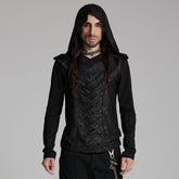 WT-937TCM Mens Gothic Crisscross Hooded Long Sleeve Punk T-Shirt?-??Punk Rave Clothing