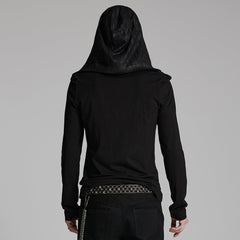WT-937TCM Mens Gothic Crisscross Hooded Long Sleeve Punk T-Shirt?-??Punk Rave Clothing