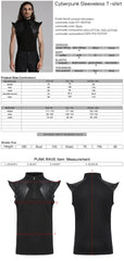 WT-953TDM Edgy Black Winged Shoulder Punk T-Shirt Sleeveless Cyberpunk?-??Punk Rave Clothing