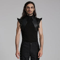 WT-953TDM Edgy Black Winged Shoulder Punk T-Shirt Sleeveless Cyberpunk?-??Punk Rave Clothing
