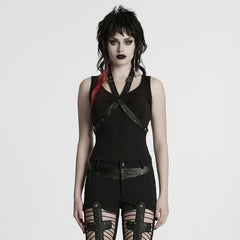 WT-962BXF Punk Vests Sleeveless Top with Strappy Harness Details