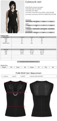 WT-994TDF Edgy Black Cutout Punk Vests Gothic Sleeveless Design