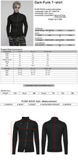 WT-998TCM Edgy Asymmetric Zip Punk T-Shirts with Military Collar