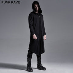 WY-1228XCM Punk hoodie medium-length coat?-??Punk Rave Clothing