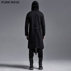 WY-1228XCM Punk hoodie medium-length coat?-??Punk Rave Clothing