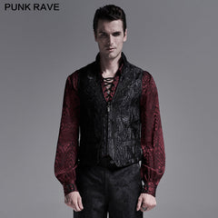WY-1281MJM Gothic Gorgeous Jacquard Short vest?-??Punk Rave Clothing