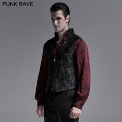 WY-1281MJM Gothic Gorgeous Jacquard Short vest?-??Punk Rave Clothing