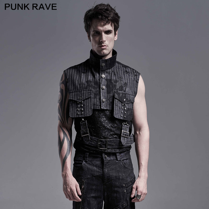 WY-1288DQM PUNK mens short shirt?-??Punk Rave Clothing
