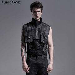 WY-1288DQM PUNK mens short shirt?-??Punk Rave Clothing