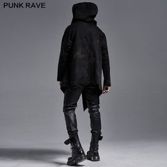 WY-1289XCM Dark printed medium-length coat?-??Punk Rave Clothing