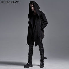 WY-1289XCM Dark printed medium-length coat?-??Punk Rave Clothing