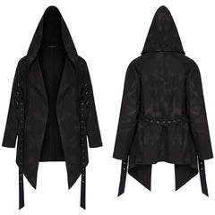 WY-1289XCM Dark printed medium-length coat?-??Punk Rave Clothing