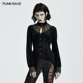 WY-1300CCF Goth Long Sleeve Shirt?-??Punk Rave Clothing