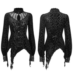WY-1300CCF Goth Long Sleeve Shirt?-??Punk Rave Clothing