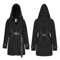 WY-1301ECF Goth Daily Wear Fleece Hooded Coat?-??Punk Rave Clothing