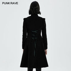 WY-1306ECF Goth Mid Length Coat?-??Punk Rave Clothing