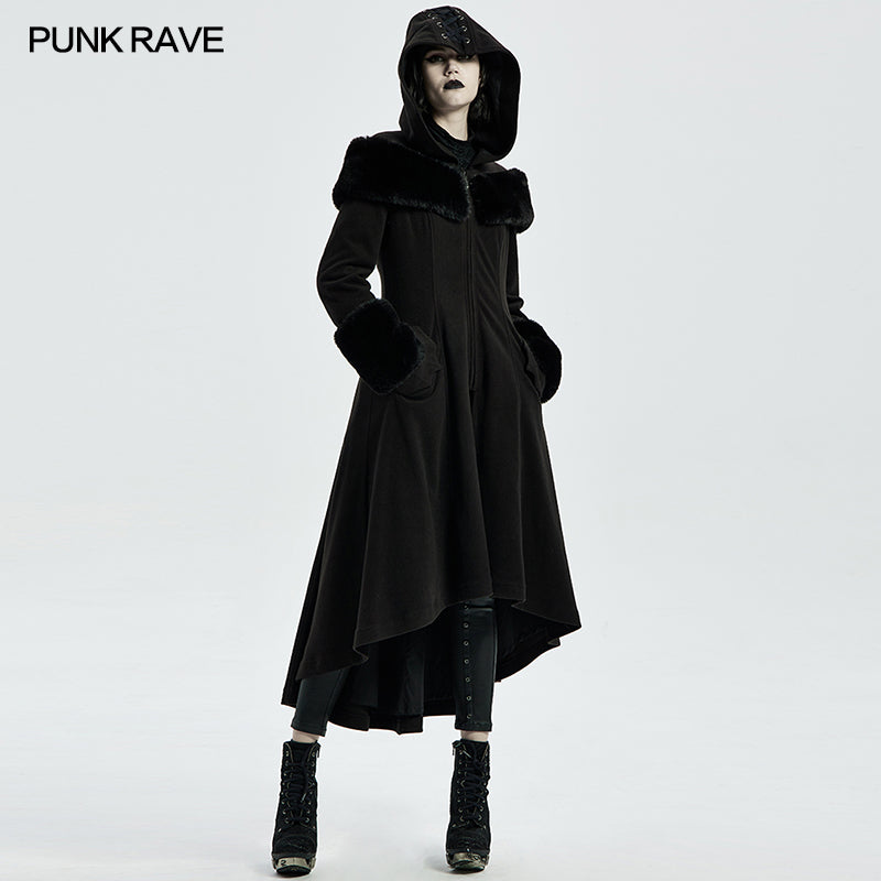 WY-1308ECF Goth Mid Length Cotton-padded Coat?-??Punk Rave Clothing