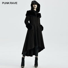 WY-1308ECF Goth Mid Length Cotton-padded Coat?-??Punk Rave Clothing