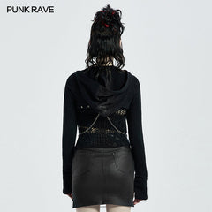 WY-1313XDF Punk Woven Short Coat?-??Punk Rave Clothing