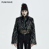 WY-1314MDF Goth Dark Plush Short Coat?-??Punk Rave Clothing