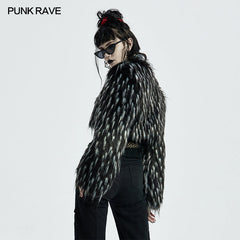 WY-1314MDF Goth Dark Plush Short Coat?-??Punk Rave Clothing