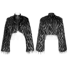 WY-1314MDF Goth Dark Plush Short Coat?-??Punk Rave Clothing