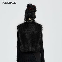 WY-1317MJF Punk black Stripe Woollen Coat?-??Punk Rave Clothing