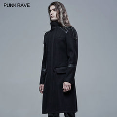 WY-1337ECM Goth Simple Woollen Cloth Jacket?-??Punk Rave Clothing