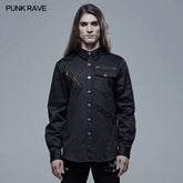 WY-1338 Punk Plaid Spliced Shirt?-??Punk Rave Clothing