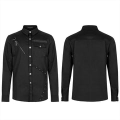 WY-1338 Punk Plaid Spliced Shirt?-??Punk Rave Clothing