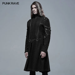 WY-1341XCM Punk Cool Segmentation Medium Long Jacket?-??Punk Rave Clothing