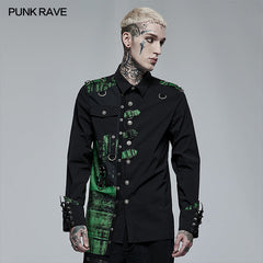 WY-1362DQM Punk Asymmetric Shirt?-??Punk Rave Clothing