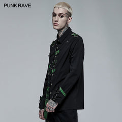 WY-1362DQM Punk Asymmetric Shirt?-??Punk Rave Clothing