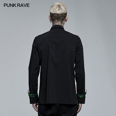 WY-1362DQM Punk Asymmetric Shirt?-??Punk Rave Clothing
