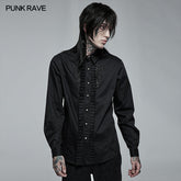 WY-1363CCM Goth Applique Long Sleeve Shirt?-??Punk Rave Clothing