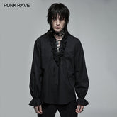 WY-1367XCM Goth Skeleton Embroidered Shirt?-??Punk Rave Clothing