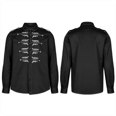 WY-1368XCM Punk personalized skull Embroidery Shirt?-??Punk Rave Clothing