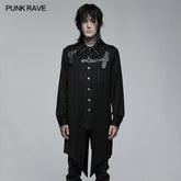 WY-1370XCM Goth medium length dovetail shirt?-??Punk Rave Clothing