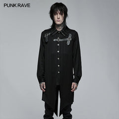 WY-1370XCM Goth medium length dovetail shirt?-??Punk Rave Clothing